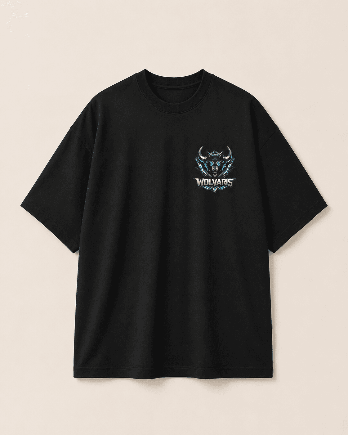 Signature Chest Logo Oversized T-Shirt – Black
